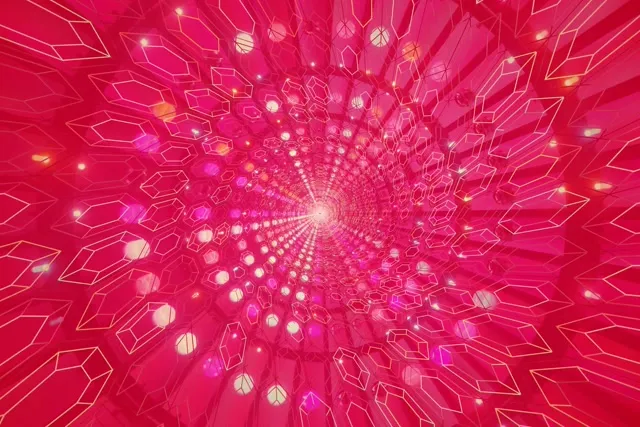 Tunnel Neon Rosa Vortice Cristallo VJLoops 3:2 Surface 60fps Screensaver