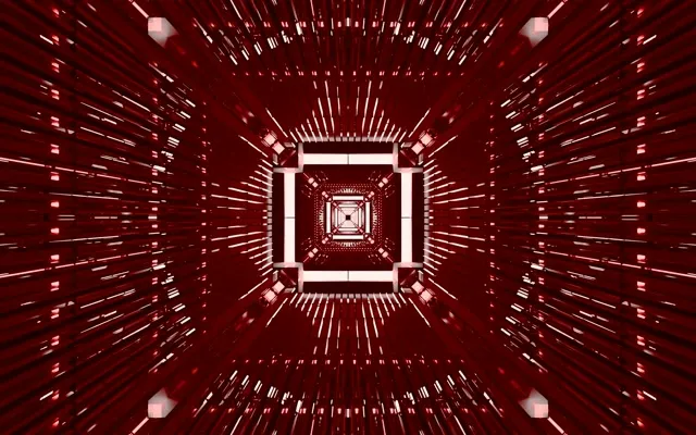 Red Neon Tunnel Vj Loop 60fps Infinite Square Vortex 16:10 Macbook Screensaver