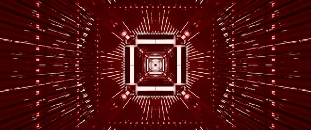 Red Neon Tunnel Vj Loop 2.39:1 Cinemascope 60fps Screensaver Square Vortex