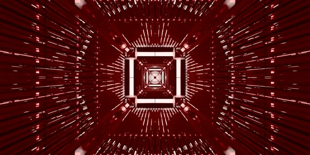 Red Neon Tunnel Vj Loop 2:1 Univisium 60fps Screensaver Square Vortex Burst