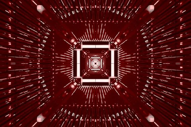 Rdeči Neon Tunel VJ Loop 3:2 Surface 60fps Ohranjevalnik Zaslona Kvadratni Vrtinec Burst