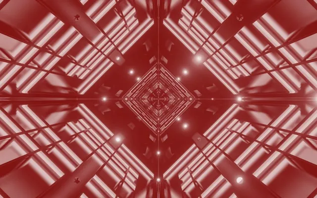 Red Neon Tunnel Diamond Vortex VJ Loop 60fps 16:10 MacBook Screensaver