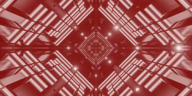 Red Neon Tunnel Diamond Vortex VJ Loop 2:1 Univisium 60fps Screensaver