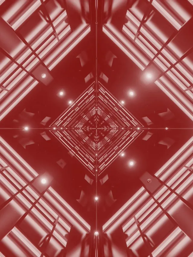 Rød Neon Tunnel Diamant Vortex VjLoops 3:4 iPad Portræt 60fps Pauseskærm