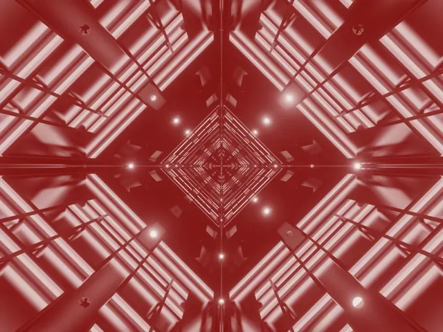 VJ Loop Rød Neon Tunnel Diamant Hvirvel 4:3 Classic 60fps Pauseskærm