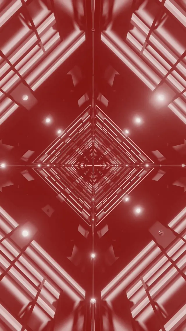 Red Neon Tunnel Diamond Vortex Vj Loop 9:16 Reels 60fps Screensaver