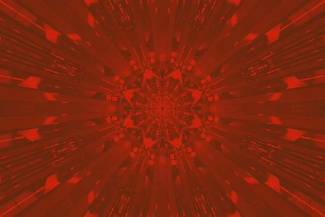 Túnel de Neón Rojo Explosión Estrella Caleidoscopio VJ Loop 3:2 Surface 60fps Salvapantallas