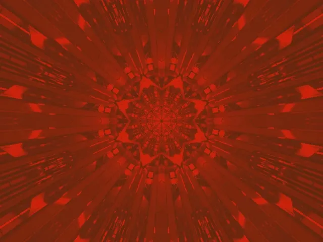 Red Star Kaleidoscope Neon Tunnel Vj Loop 4:3 Classic 60fps Screensaver