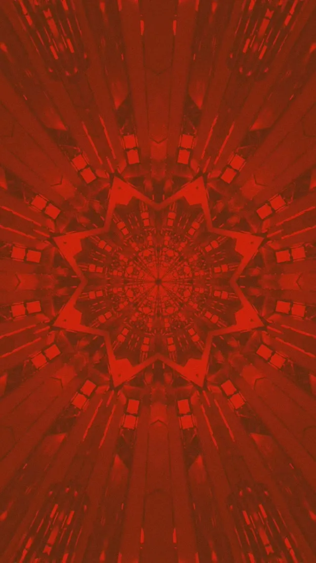 Red Star Kaleidoscope Neon Tunnel Vj Loop 9:16 Reels 60fps Screensaver
