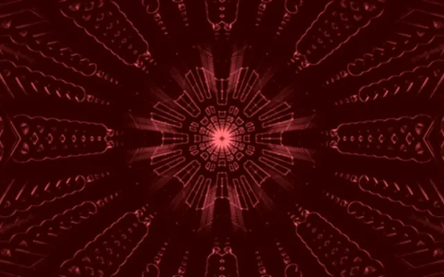 Red Neon Tunnel Kaleidoscope Burst VJ Loop 16:10 MacBook 60fps Screensaver