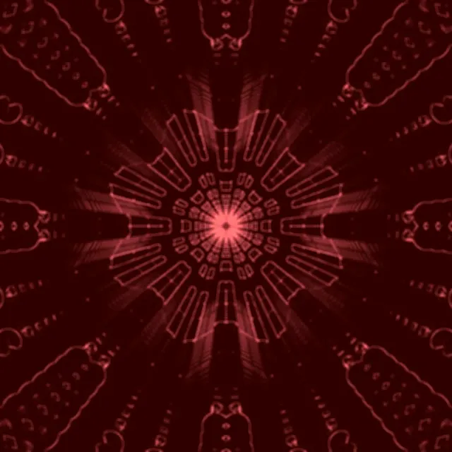 Vj loop Crimson Radial Circuit Neon Tunnel 1:1 Square 60fps Screensaver