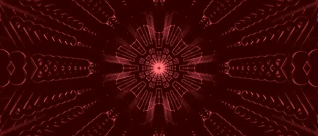 Crimson Fractal Kaleidoscope Neon Tunnel Vj Loop 21:9 Ultrawide 60fps Screensaver