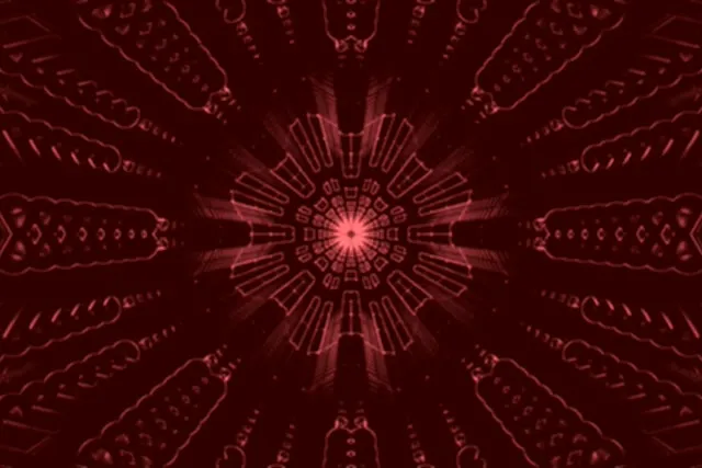 Neon Tunnel Rot Kaleidoskop Burst VJ Loop 3:2 Surface 60fps Bildschirmschoner