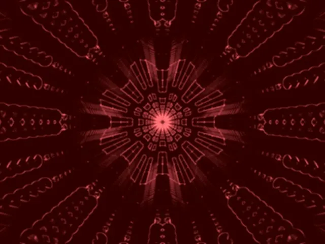 Crimson Mandala Neon Tunnel VJ Loop 4:3 Classic 60fps Screensaver