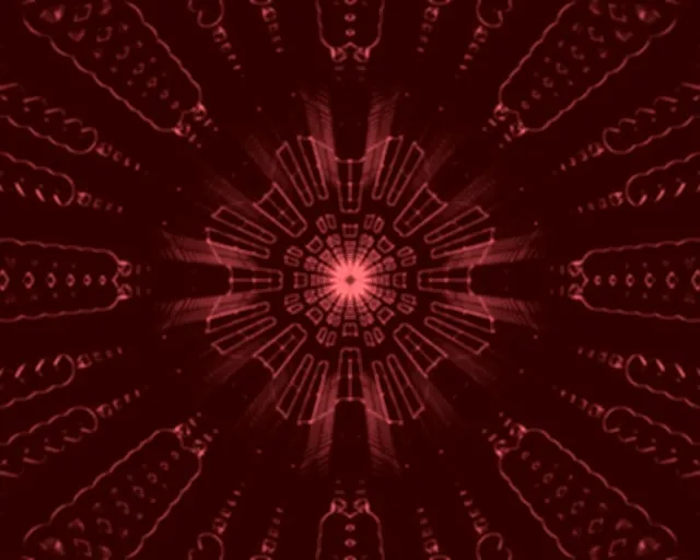 Red Neon Tunnel 5:4 Industrial 60fps Kaleidoscope Burst Screensaver Vj Loop