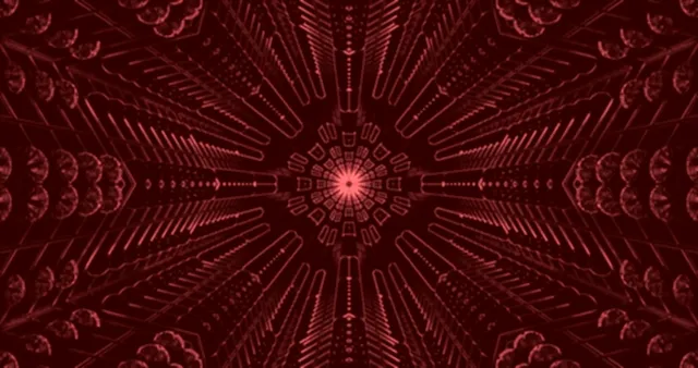 Grimizna Mandala Neon Tunel 4K UHD 60fps Čuvar Ekrana Vj Visual