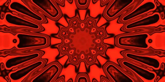 Red Fractal Kaleidoscope Neon Tunnel 2:1 Univisium 60fps Screensaver Vj Loop