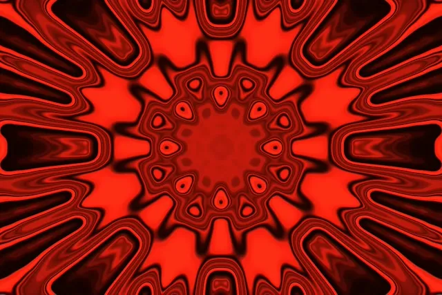 Tunnel Neon Esplosione Caleidoscopio Rosso VJLoops 3:2 Surface 60fps Screensaver