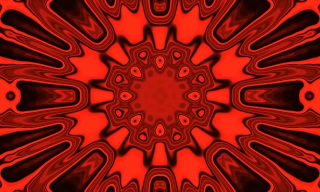 Neon Tunnel Red Kaleidoscope Burst VJ Loop 5:3 Wide 60fps Screensaver