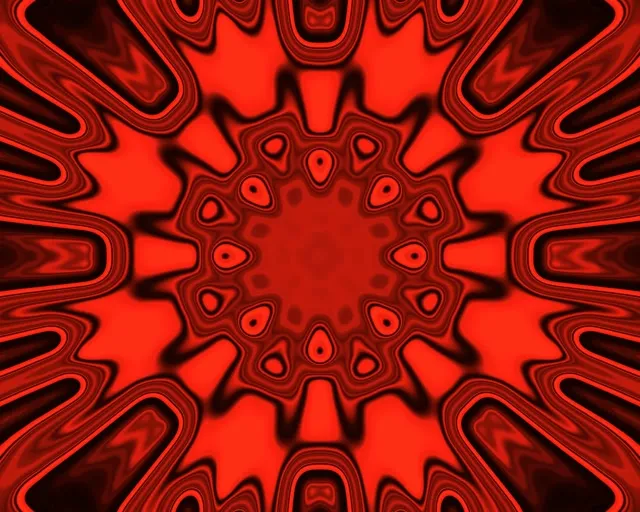 Neon Tunnel Red Kaleidoscope Burst VJ Loop 5:4 industrial 60fps Screensaver