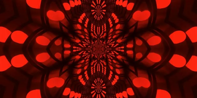 Red Kaleidoscope Neon Tunnel Vj Loop 2:1 Univisium 60fps Screensaver