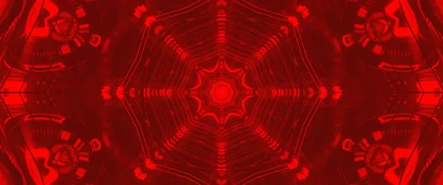 Red Fractal Kaleidoscope Neon Tunnel Vj Loop 2.39:1 Cinemascope 60fps Screensaver