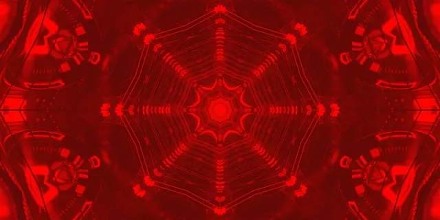 Red Fractal Kaleidoscope Neon Tunnel Vj Loop 2:1 Univisium 60fps Screensaver