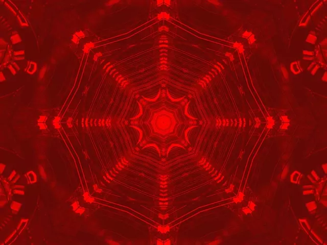 Red Neon Tunnel Kaleidoscope Vj Loop 4:3 Classic 60fps Screensaver