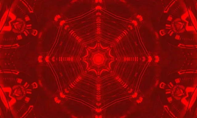 Red Fractal Kaleidoscope Neon Tunnel Vj Loop 5:3 Wide 60fps Screensaver