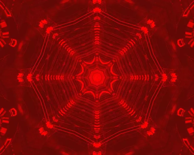 Red Neon Tunnel Kaleidoscope 5:4 industrial 60fps Screensaver Vj Loop