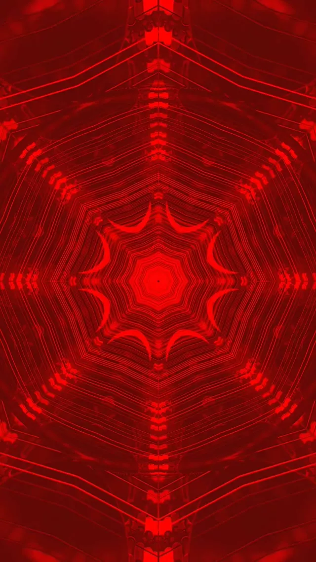 Red Neon Tunnel Kaleidoscope Vj Loop 9:16 Reels 60fps Screensaver