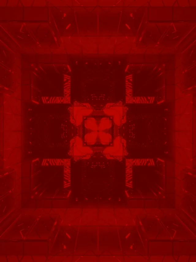 Red Neon Tunnel Kaleidoscope 3:4 iPad 60fps VJLoops Screensaver