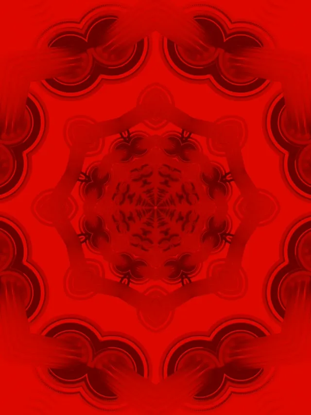 อุโมงค์นีออนแฟร็กทัล Mandala สีแดง Vj Loop 3:4 iPad Portrait 60fps Screensaver