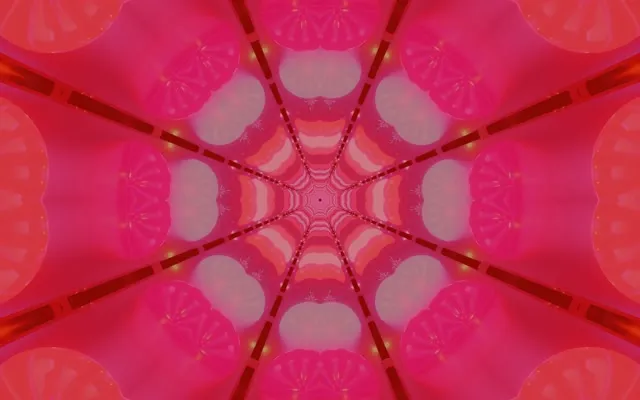 Neon Tunnel Red Kaleidoscope Vj Loop 16:10 macbook 60fps screensaver