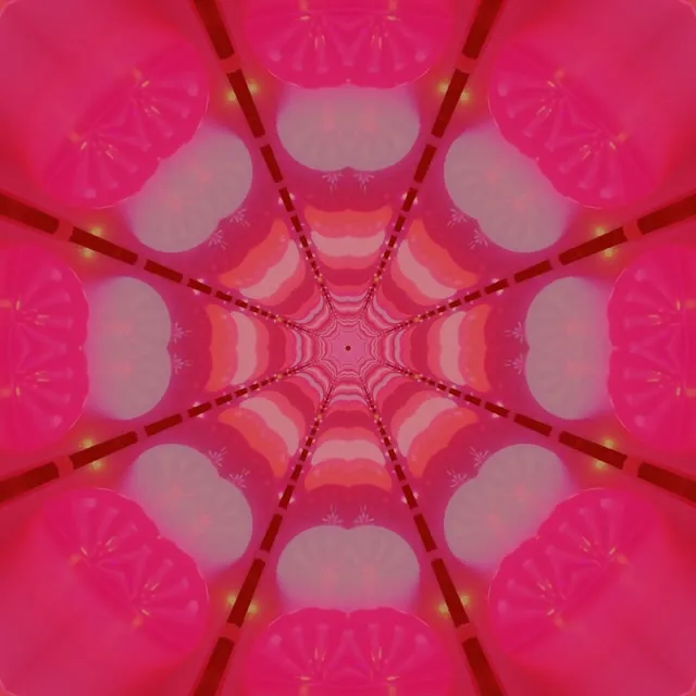 Neon Tunnel Red Spider Web Kaleidoscope Vj Loop 1:1 Square 60fps Screensaver
