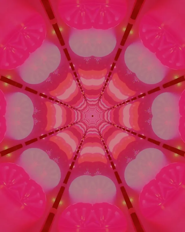 Crveni Neon Tunel Paučina Kaleidoskop VJ Loop 4:5 Instagram 60fps Screensaver