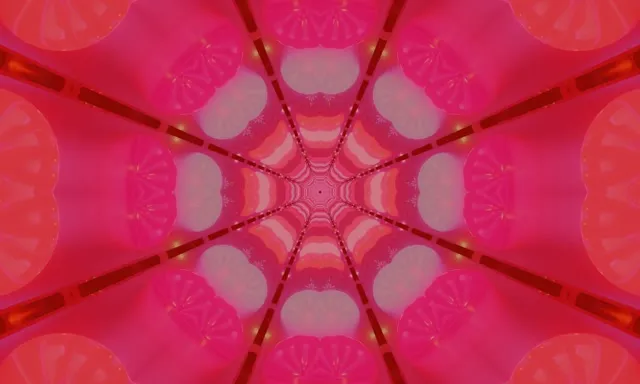 Neon Tünel Kırmızı Kaleidoskop Vj Loop 5:3 wide 60fps ekran koruyucu