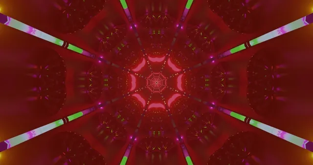 Crimson Neon Tunnel Spider Web 4K UHD 60fps screensaver Live wallpaper