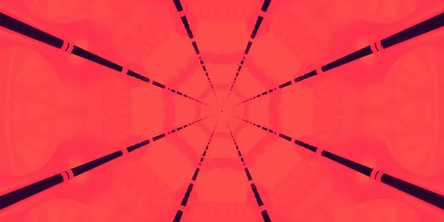 Red Kaleidoscope Neon Tunnel VJ Loop 2:1 Univisium 60fps Screensaver
