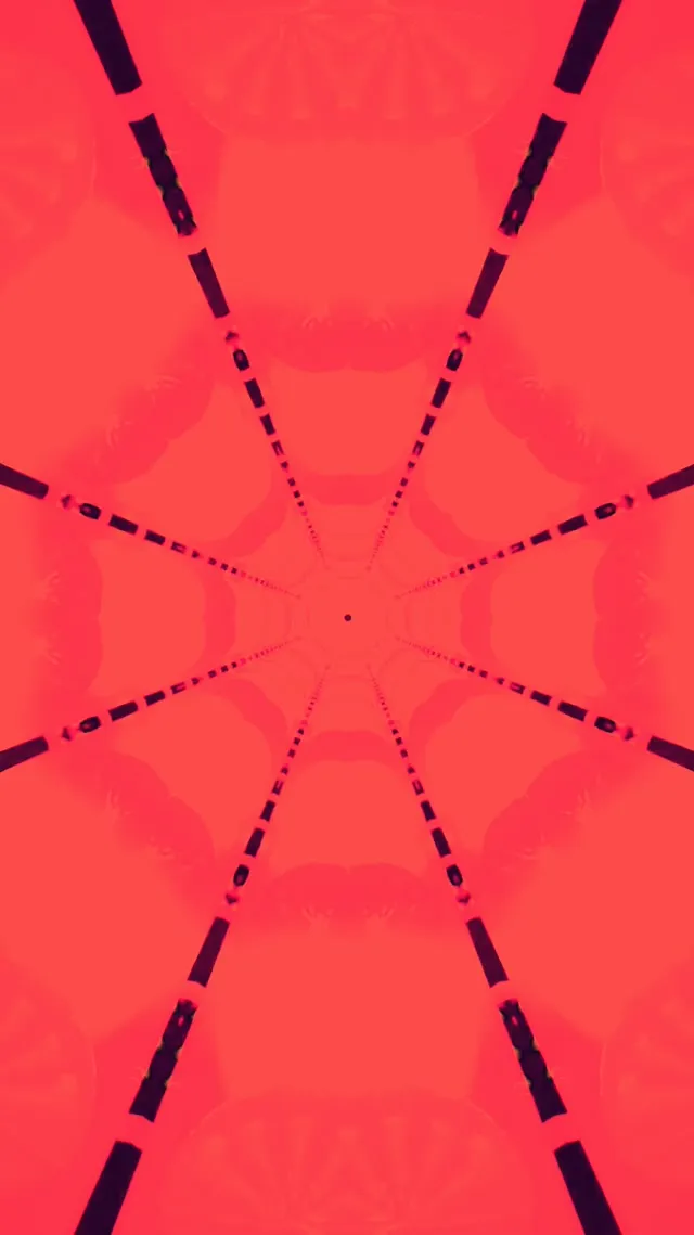 Neon Tunnel Red Spider Web Kaleidoscope Vj Loop 9:16 Reels 60fps Screensaver