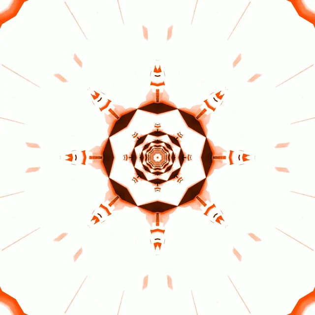 Red Kaleidoscope Star Neon Tunnel Vj Loop 1:1 Square 60fps Screensaver