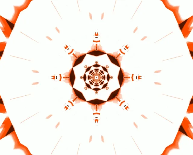 Red Kaleidoscope Neon Tunnel 5:4 industrial 60fps Screensaver Vj loop