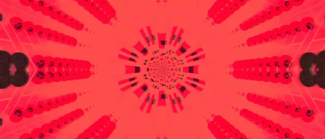 Neon Tunnel Red Kaleidoscope Burst VJ Loop 21:9 Ultrawide 60fps Screensaver