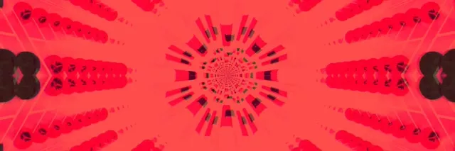 Neon Tunnel Red Kaleidoscope Burst VJ Loop 3:1 Triple Wide 60fps Screensaver