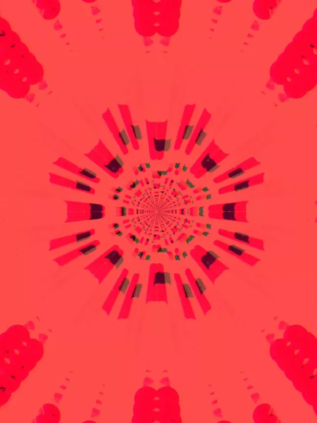 Neon Tunnel Red Radial Burst Screensaver 60fps 3:4 iPad Portrait Vj Loop