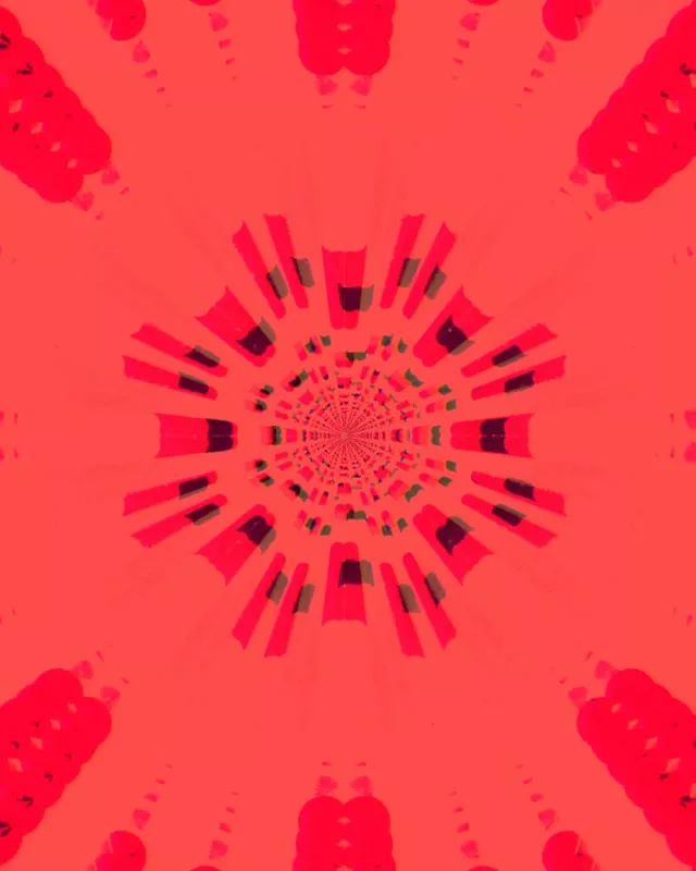 Neon Tunnel Red Kaleidoscope Burst VJ Loop 4:5 Instagram 60fps Screensaver
