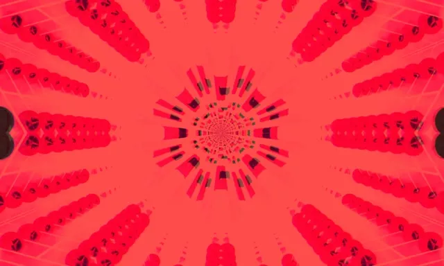 Neon Tunnel Red Kaleidoscope Burst VJ Loop 5:3 Wide 60fps Screensaver