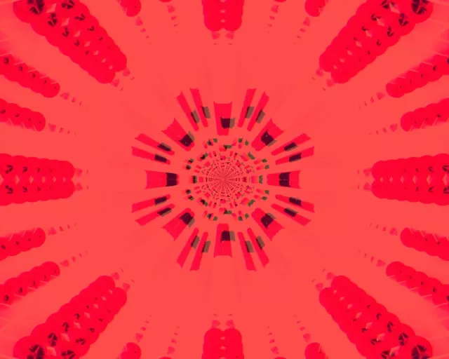 Neon Tunnel Red Kaleidoscope Burst Vj Loop 5:4 industrial 60fps screensaver