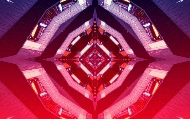 Vj loop Red Diamond Neon Tunnel 60fps 16:10 macbook Screensaver