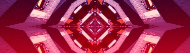 Red Diamond Kaleidoscope Neon Tunnel Vj Loop 32:9 Super Ultrawide 60fps Screensaver